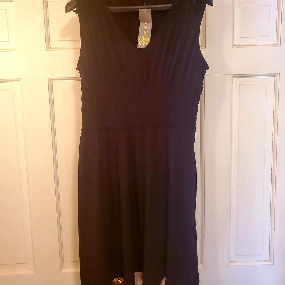 Daisy Fuentes Black Sleeveless V-Neck Dress Large
